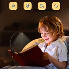 shumee Alogy LED nočna lučka za branje, nastavljiva, fleksibilna, brezžična, mikro USB, črna
