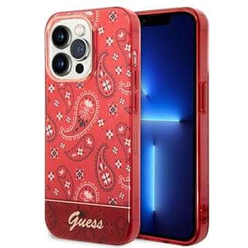 Guess Ovitek Guess za iPhone 14 Pro, rutka Paisley rdeča