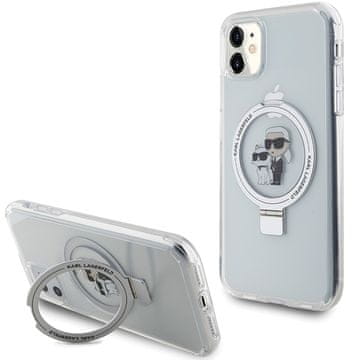 Karl Lagerfeld Ovitek Karl Lagerfeld MagSafe z obročem in stojalom za iPhone 11, bel