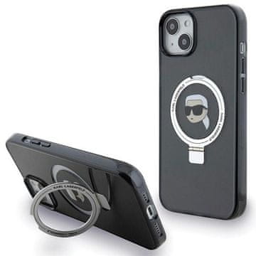 Karl Lagerfeld Ovitek Karl Lagerfeld Hardcase z obročem in stojalom MagSafe za iPhone 15