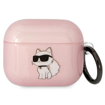 Karl Lagerfeld Ovitek za slušalke Karl Lagerfeld Ikonik Choupette Pink AirPods 3