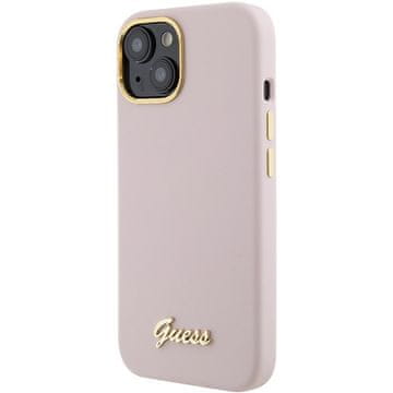 Guess SILIKONSKI OVITEK GUESS HARD CASE ZA IPHONE 15 14 13 6.1 KOVINSKI LOGO