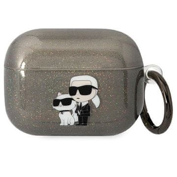 shumee Karl Lagerfeld bleščeč ovitek za AirPods Pro v črni barvi Karl&Choupette