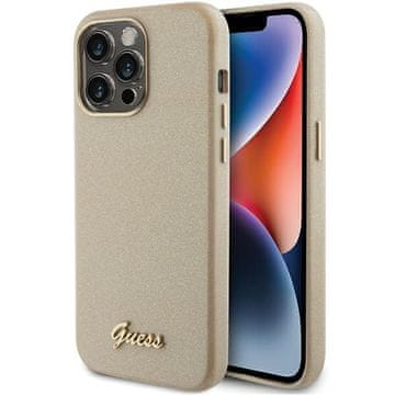 Guess Ovitek Guess za iPhone 15 Pro Max, bleščeč, zlat
