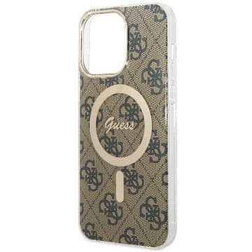 Guess Ovitek Guess za iPhone 15 Pro Max - rjav MagSafe ovitek