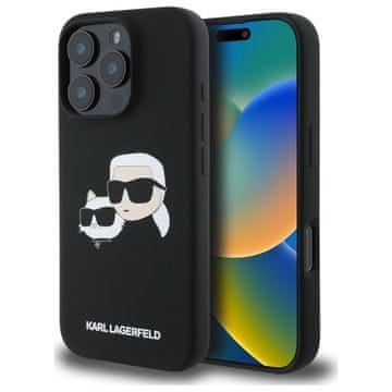 Karl Lagerfeld Silikonski ovitek Karl Lagerfeld MagSafe za iPhone 16 Pro, črne barve