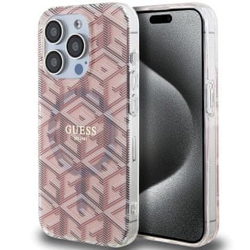 Guess Ovitek Guess MagSafe za iPhone 15 Pro roza