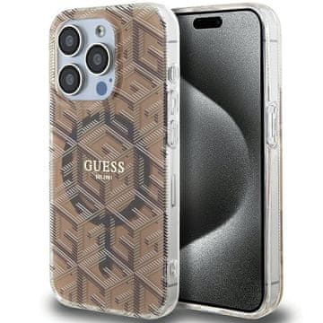 Guess Guess IML GCube MagSafe etui za iPhone 15 Pro Max - rjava