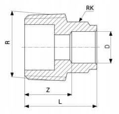 Viega Medeninasti konektor CU nastavek DO spajka 15MM X 3/4 viega