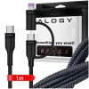 shumee Alogy 2-v-1 USBC Type-C to Lightning PowerDelivery kabel za Apple iPhone PD 60W 100cm 1M adapter črn