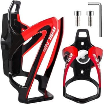 shumee Kletka za steklenice, steklenice za pijačo, steklenice za vodo, univerzalni nosilec za kolo s prostorom za Airtag, črne in rdeče barve