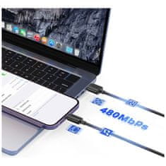 USAMS Usams KY Series US-SJ689 2.4A USB-A na Lightning kabel 1m črne barve