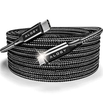 shumee USBC Type C Cable Strong Fast 60W PD 1M za iPhone 15ProMax Najlonski kabel Alogy Black