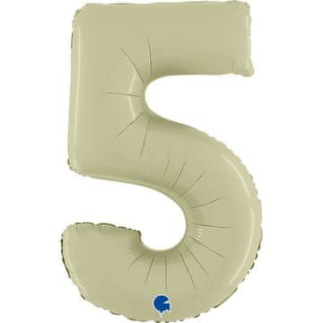 shumee Folija balon številka 5, satenasto olivne barve, 66 cm Grabo