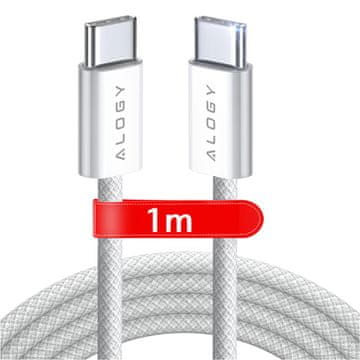 shumee Kabel USBC Type C Strong Fast 60W PD 1M za iPhone 15ProMax iPad MacBook najlonski kabel Alogy White