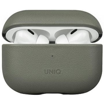 shumee Ovitek UNIQ Terra AirPods Pro 2. generacije iz pravega usnja (2022/2023) zelen/lišajevo zelen