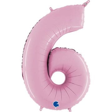 Grabo Grabo folija balon številka 6, pastelno roza, 66 cm