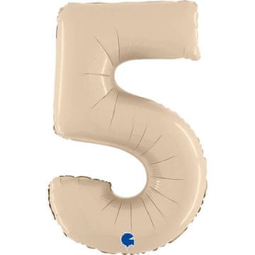 shumee Folija balon številka 5, satenasto kremne barve, 66 cm, Grabo