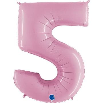 Grabo Grabo folija balon številka 5, pastelno roza, 66 cm