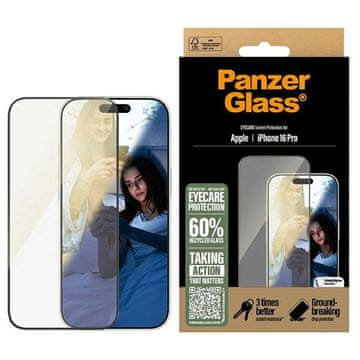 shumee Zaščitno steklo PanzerGlass EyeCare za iPhone 16 Pro 6,3" Ultra Wide Fit 2866
