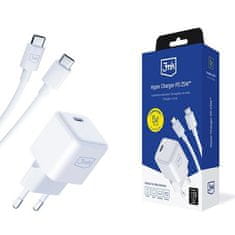 3MK 25W 3MK Power Delivery USB-C stenski polnilnik bele barve