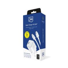 3MK 25W 3MK Power Delivery USB-C stenski polnilnik bele barve