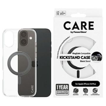 shumee Ovitek CARE by PanzerGlass s stojalom za iPhone 16 Plus 6,7" črn/črn MagSafe 1323
