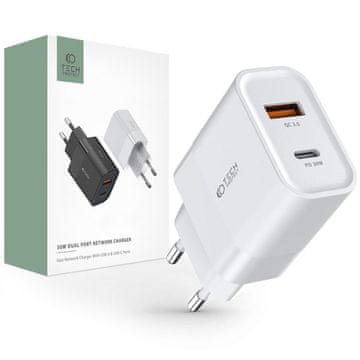 shumee C30W 2-portni USB-C USB stenski polnilnik PD30WQC30 bele barve