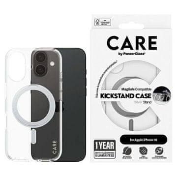 shumee Ovitek CARE by PanzerGlass s stojalom za iPhone 16 6,1"" srebrn/srebrn MagSafe 1325