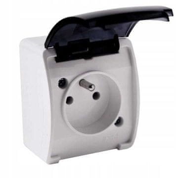 shumee VG-1 Koala Enojna vtičnica IP44 razred belega dima