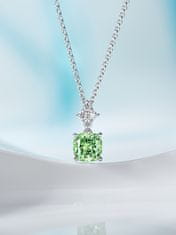 AVESTLINE Srebrna verižica Zeleni sijaj, z zelenim 5A cirkonom