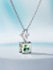 AVESTLINE Srebrna verižica Zeleni sijaj, z zelenim 5A cirkonom