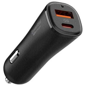 shumee 48W Spigen USB-C/USB-A avtomobilski polnilnik - hitro polnjenje, črne barve
