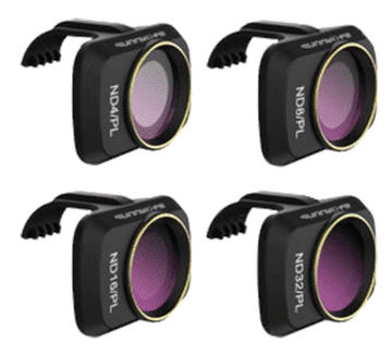 Sunnylife Komplet 4 filtrov Sunnylife z ohišjem v sivi barvi s polarizacijo ND-PL 4 / 8 / 16 / 32 za DJI Mavic Mini / 2 / SE