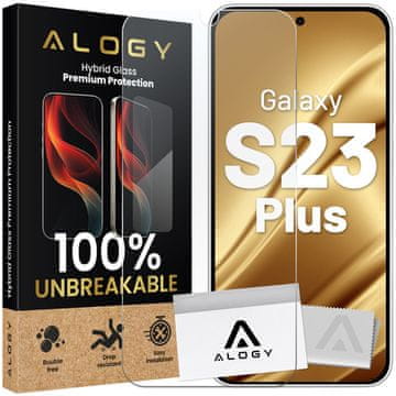 shumee Hibridno steklo za Samsung Galaxy S23 Plus za zaslon Alogy Flexi Glass 9H ohišje, prijazno ravno za zaslon