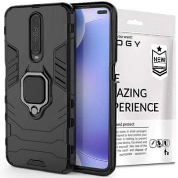 shumee Ovitek Alogy Stand Ring Armor za Xiaomi Poco X2 črne barve