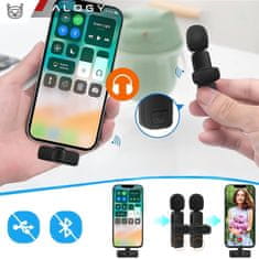 shumee 2x Alogy Lightning brezžični lavalier mikrofon za Apple iPhone iPad, komplet dveh majhnih mikrofonov