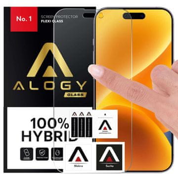 shumee Hibridno steklo za Apple iPhone 14 Pro Max celozaslonski zaslon Alogy Flexi Full Glass 9H zaščita celozaslonskega zaslona