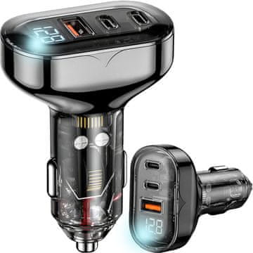 shumee Avtopolnilec 2x USB C PD 36W USB QC 30 LED hiter za telefon močan 72W Alogy črn