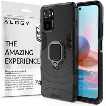 shumee Ovitek Alogy Stand Ring Armor za Xiaomi Redmi Note 1010s črne barve
