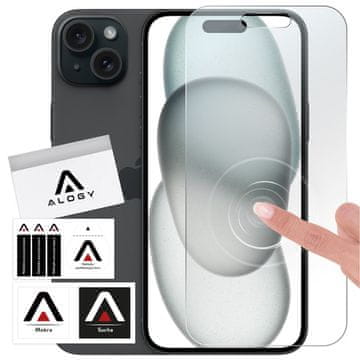 shumee Hibridno steklo za Apple iPhone 15 Plus 16 Plus za zaslon Alogy Flexi Glass 9H ovitek, prijazen do ploskega zaslona