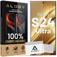 shumee Hibridno steklo za Samsung Galaxy S24 Ultra za zaslon Alogy Flexi Glass 9H ohišje, prijazno ravno za zaslon