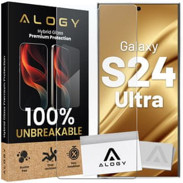 shumee Hibridno steklo za Samsung Galaxy S24 Ultra za zaslon Alogy Flexi Glass 9H ohišje, prijazno ravno za zaslon