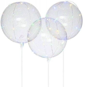 shumee Prozoren bobo balon z LED lučkami na palčki 50 cm, 1 komplet
