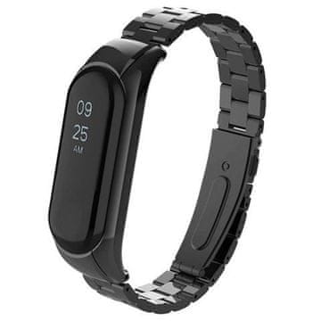 shumee Zapestnica Alogy iz nerjavečega jekla za Xiaomi Mi Band 5 črne barve