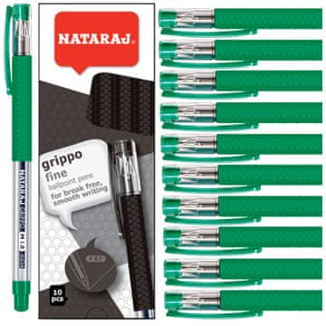shumee ZELEN KEMIČNI SVINČNIK za šolsko in pisarniško uporabo Nataraj Grippo kemični svinčnik Fine 10 kosov