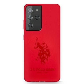U.S. Polo Assn. Silikonski ovitek za Samsung Galaxy S21 Ultra (US) - rdeč