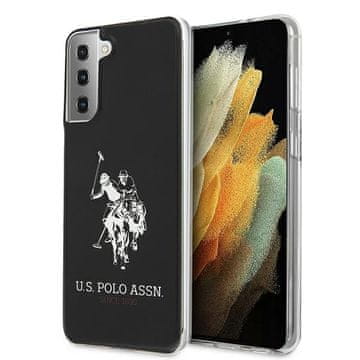U.S. Polo Assn. Ovitek za Samsung Galaxy S21 Plus US Polo z velikim logotipom, sijoč, črn