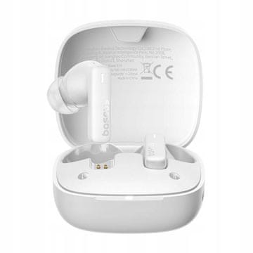 shumee Baseus Bowie E19 brezžične Bluetooth 5.3 TWS ENC IPX5 slušalke bele