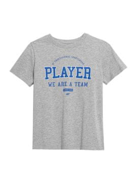 Nikcorp Siva fantovska majica z modrim potiskom, kratek rokav, bombaž, udoben kroj za dečke, velikost 122 cm